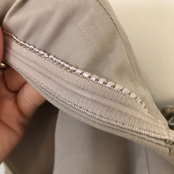 BEIGE STRAPLESS PLEATED PUMICE DRESS NWT - Picture 7 of 7